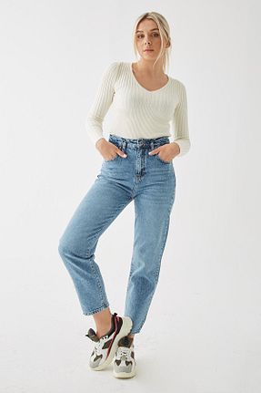 شلوار جین آبی زنانه پاچه لوله تفنگی Fashion Friends - کد 858120685