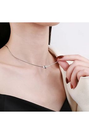 گردنبند استیل ( فولاد ) طوسی زنانه استیل ضد زنگ Redhead - کد 875183911