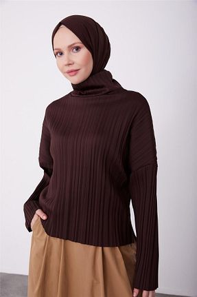 بلوز حجاب قهوه ای زنانه Relaxed Armine - کد 793731387