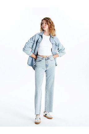 شلوار آبی زنانه پارچه LC Waikiki - کد 868302337