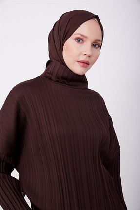 بلوز حجاب قهوه ای زنانه Relaxed Armine - کد 793731387