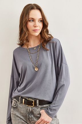 بلوز طوسی زنانه ساده Olalook - کد 873257843