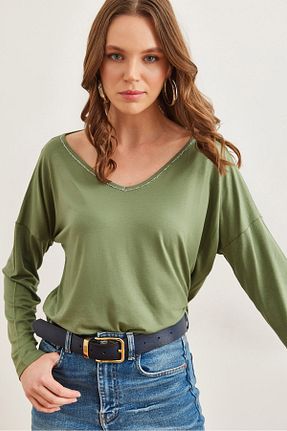 بلوز سبز زنانه ساده Olalook - کد 873257844