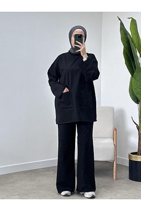 ست بالاتنه و پائین تنه مشکی زنانه پنبه ای CHUL - کد 873218594