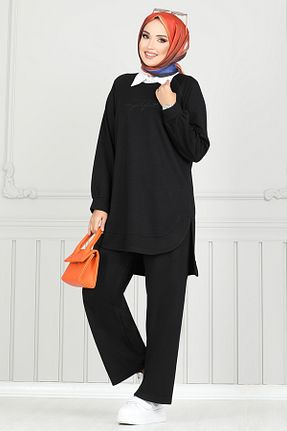 ست بالاتنه و پائین تنه مشکی زنانه بافتنی ModaMerve - کد 873237632