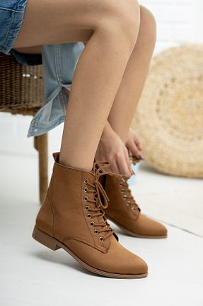 بوت / نیم بوت قهوه ای زنانه چرم مصنوعی Moda Değirmeni - کد 52697241