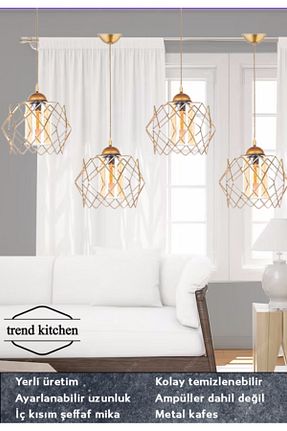 لوستر طلائی فلزی Trend Kitchen - کد 366960408