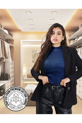 بادی سرمه ای زنانه یقه ماهیگیر ALYA UNDERWEAR - کد 672659739