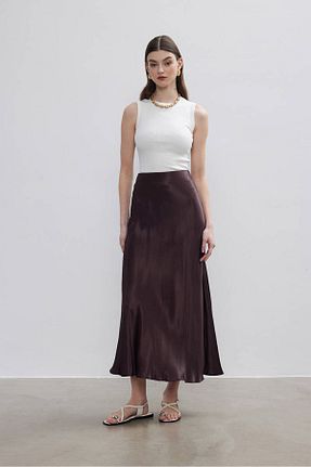 دامن بنفش زنانه ساتن BE BLUE - کد 873285112