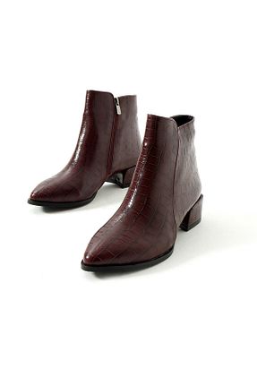 بوت / نیم بوت زرشکی زنانه چرم مصنوعی DUXAL SHOES - کد 873283191