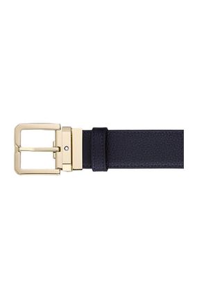کمربند آبی مردانه چرم خالص Mont Blanc - کد 881910711