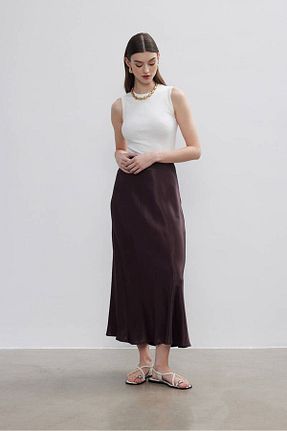 دامن بنفش زنانه ساتن BE BLUE - کد 873285112