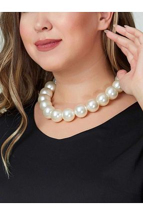 گردنبند جواهر سفید زنانه منجق Shisa Jewel - کد 873293074