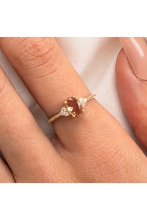 انگشتر نقره زرد زنانه 925 عیار FasekGold - کد 847764157