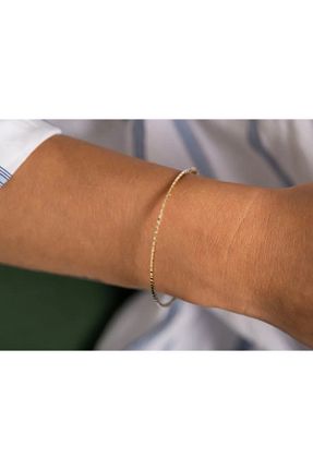 دستبند طلا زرد زنانه 14 عیار Safir Kuyumculuk - کد 873333916