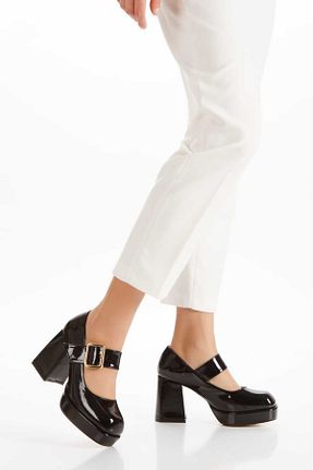 کفش مجلسی مشکی زنانه چرم لاکی LİMA N MODA - کد 873336759