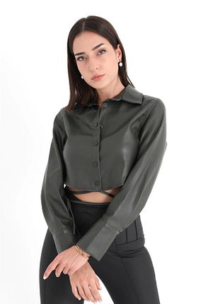 پیراهن خاکی زنانه کراپ Genel Markalar - کد 873354797