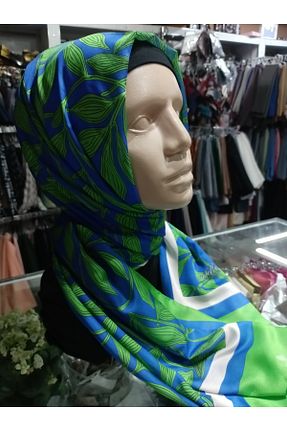شال سرمه ای زنانه پنبه پلی استر scarfella - کد 873351621