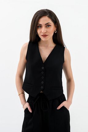 جلیقه مشکی زنانه Fitted GIDY - کد 873360165