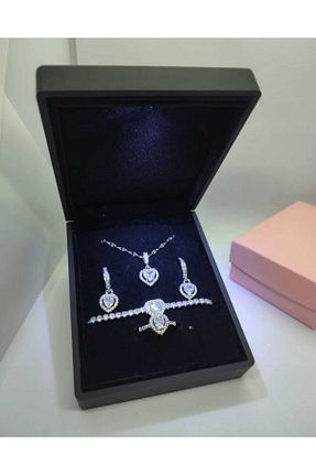 ست استیل سفید زنانه استیل ضد زنگ HKN AVM ACCESSORİES - کد 873384336