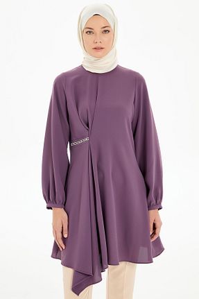 تونیک حجاب بنفش زنانه بافتنی Tuğba - کد 873392502