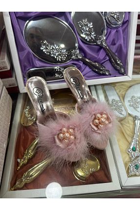 دمپائی خانگی صورتی زنانه چرم مصنوعی Gözde - کد 873391803