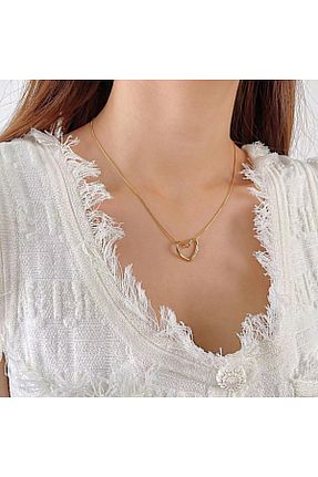 گردنبند استیل ( فولاد ) زرد زنانه استیل (فولاد) HATİGO - کد 873389724