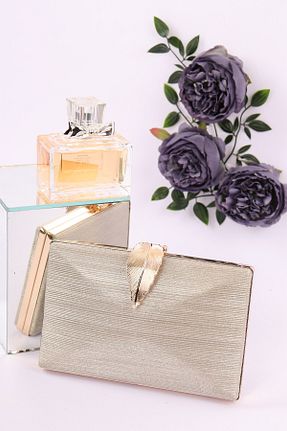 کیف مجلسی طلائی زنانه چرم مصنوعی weem bag - کد 871673530