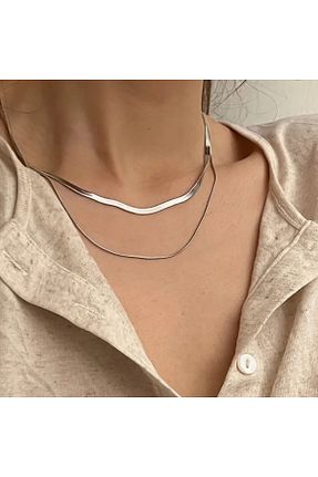 گردنبند استیل ( فولاد ) طوسی زنانه استیل (فولاد) TEMU - کد 873406608