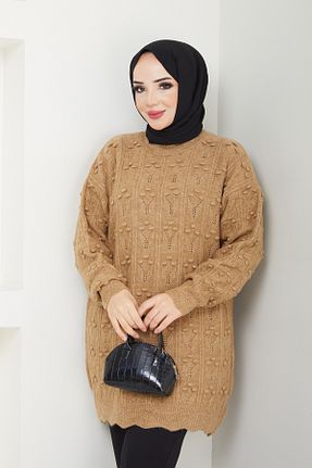 تونیک حجاب نارنجی زنانه تریکو Pamuk Butik - کد 873405188