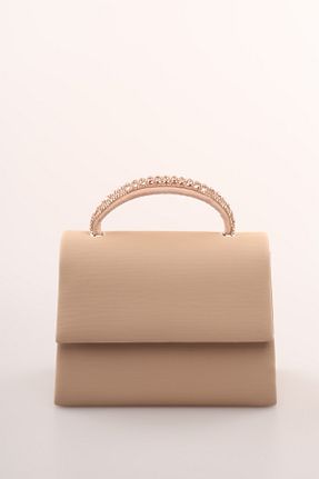 کیف مجلسی بژ زنانه چرم مصنوعی weem bag - کد 868565858