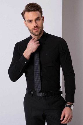 پیراهن مشکی مردانه اسلیم فیت Pierre Cardin - کد 5059532