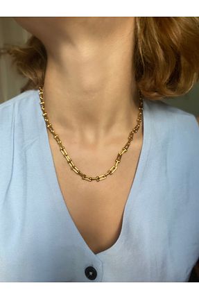 گردنبند استیل ( فولاد ) طلائی زنانه استیل (فولاد) Acra Jewelry - کد 868057467