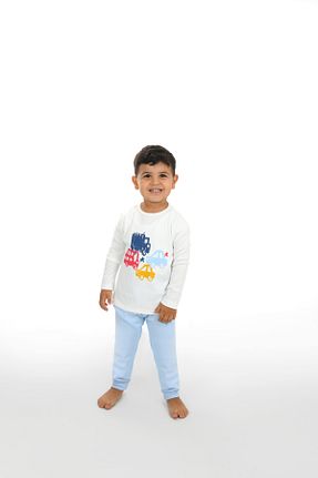 ست لباس راحتی آبی بچه گانه پنبه ای Messido - کد 827156209