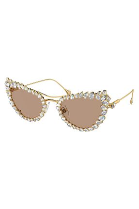 عینک آفتابی بژ زنانه 56 Swarovski - کد 799816566