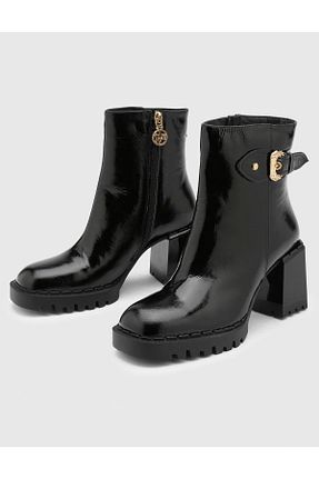 بوت / نیم بوت مشکی زنانه چرم خالص İlvi - کد 873609348