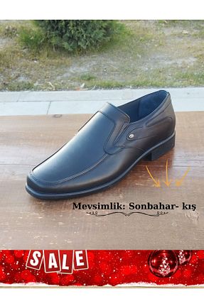 کفش کلاسیک مشکی مردانه چرم خالص LİCCAS - کد 873641805