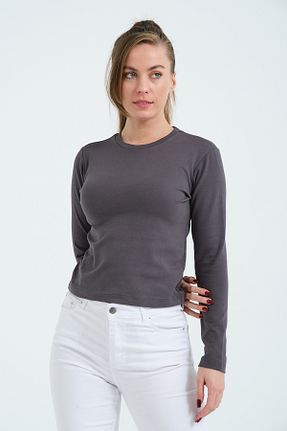 بلوز طوسی زنانه ساده Owut Collection - کد 871054481