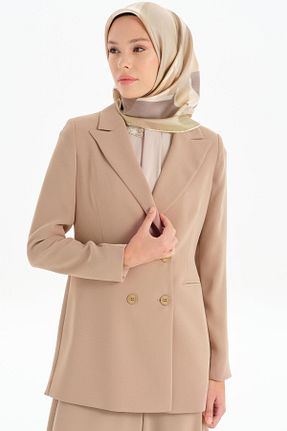 کت حجاب بژ زنانه رگولار Tuğba - کد 873664194
