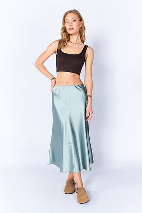 دامن سبز زنانه ساتن Manche - کد 806352459