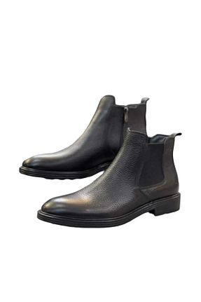 بوت / نیم بوت مشکی مردانه چرم خالص AROM - کد 873683106