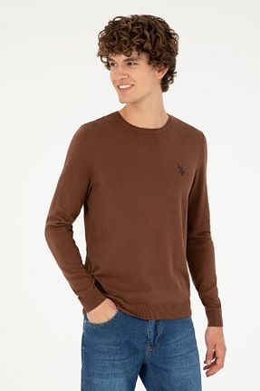 پلیور قهوه ای مردانه ساده U.S. Polo Assn. - کد 873679950