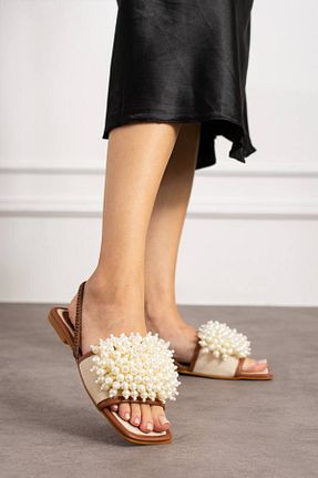 دمپائی قهوه ای زنانه چرم مصنوعی myshoes - کد 873697497