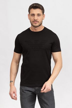 تیشرت مشکی مردانه یقه دوچرخه Emporio Armani - کد 639962571