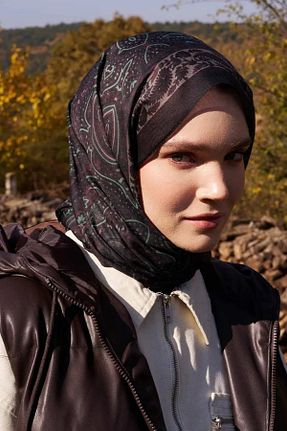 شال قهوه ای زنانه پلی استر Madame Polo - کد 873691678