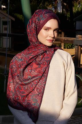 شال قرمز زنانه پلی استر Madame Polo - کد 873691606