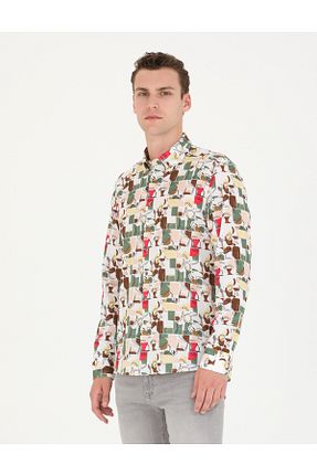پیراهن سبز مردانه رگولار Pierre Cardin - کد 827846425