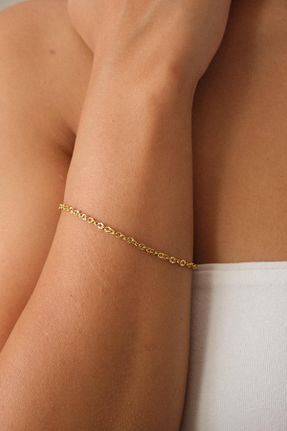 دستبند استیل (فولاد) طلائی زنانه استیل ضد زنگ ByFlorya Jewelry - کد 873704493