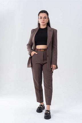 ست بالاتنه و پائین تنه قهوه ای زنانه مخلوط پلی استر Butik - کد 873703661