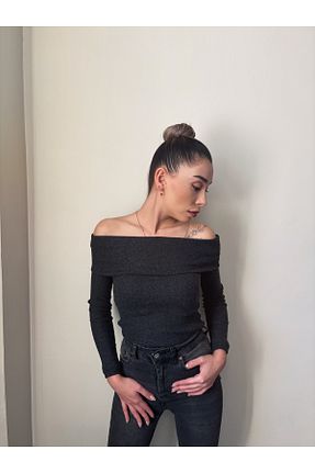 پلیور طوسی زنانه ساده LATONA - کد 873705224